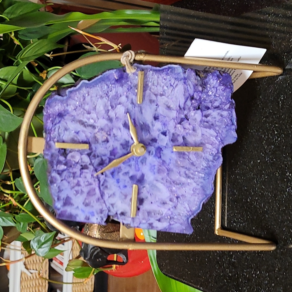 Purple Agate Desktop Clock